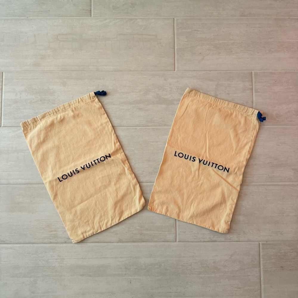 Louis Vuitton Tan Dust Bags for Shoes Authentic Drawstring LV Storage